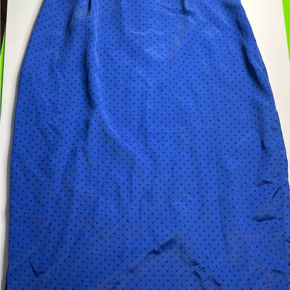 Vintage Jonathan Martin Royal Blue Polkadot Pencil Skirt Size 4 - Picture 3 of 10